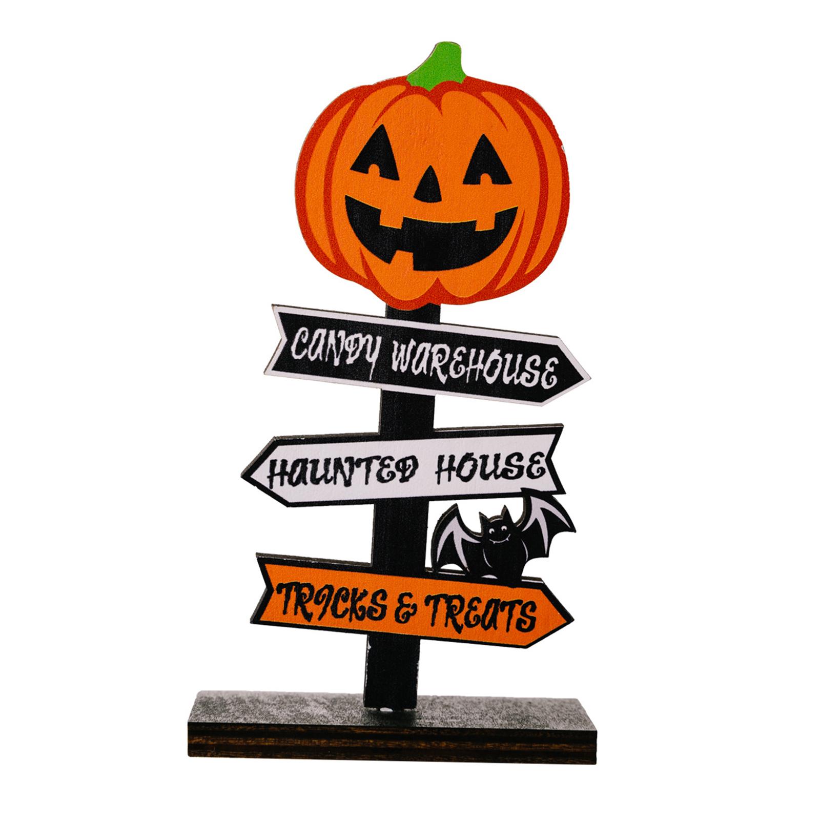 

Halloween Wooden Ornaments Tree Shape Pumpkin Letter Halloween Ornaments For Haunted House Festival Party Dining Table Decor Pumpkin#1