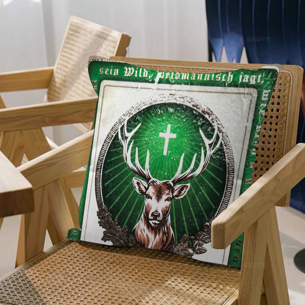 Classic J-Jagermeister Tin Sign Bar Personalized Picture Text Home Decorative Pillows Household Gifts 45X45Cm