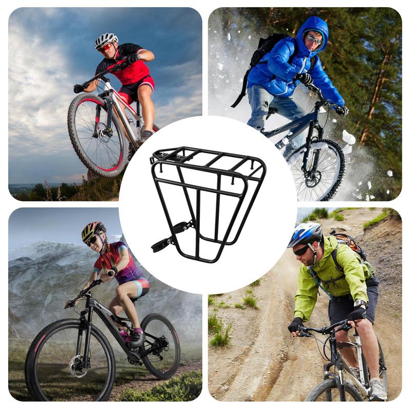 Cycling Cargo Rack Luggage Touring Carrier Racks Picnic Carrier Front Rack Heavy Duty Steel Cycling Front Pannier Rack