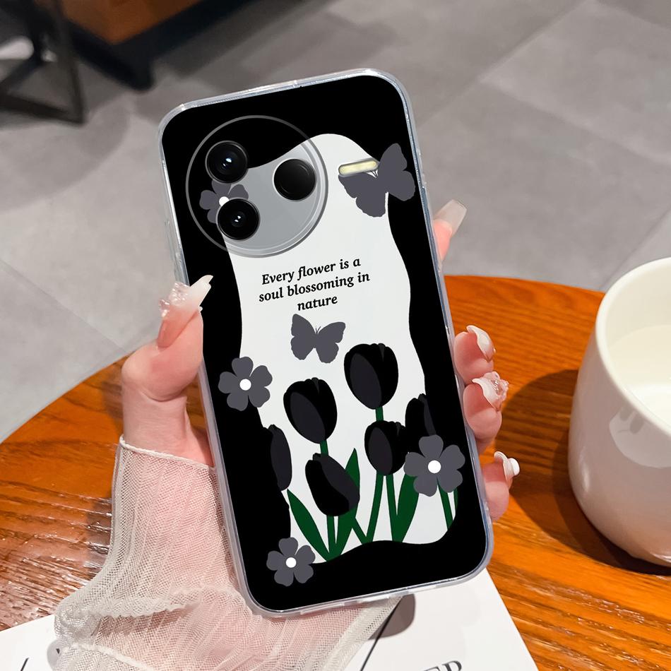 Case For POCO F7 Pro / F7 Ultra Summer Flower Transparent Funda For POCO F 7 Soft Untra Thin Phone Back Cover Shockproof Housing