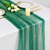75*300CM Embroidered Table Runner Polyester Material Retro Style Tulle Table Decor Semi-Transparent Gauze Embroidery Design