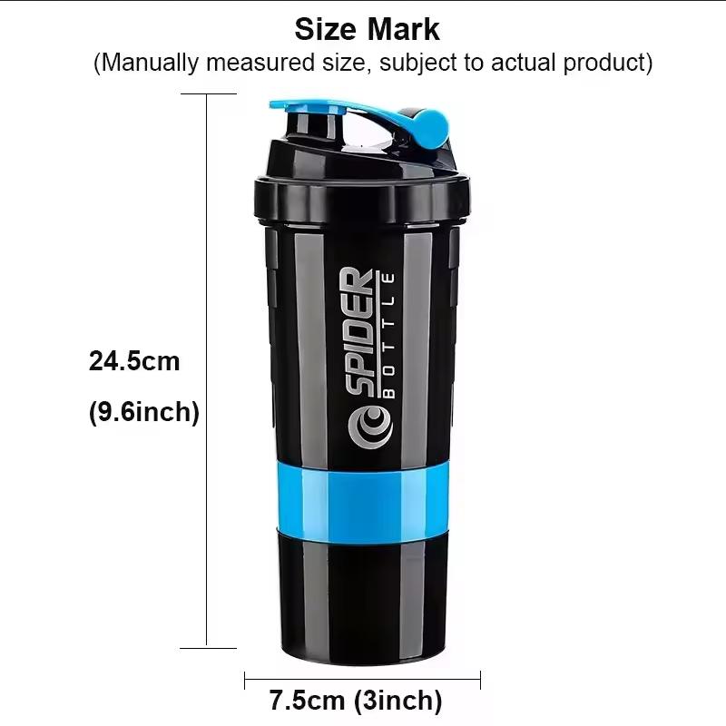 Shaker Cups Portable Protein Powder Shaker Water Bottles Outdoor Sports Milkshake Kettle Gym Fitness Mixing Shake Bottle
