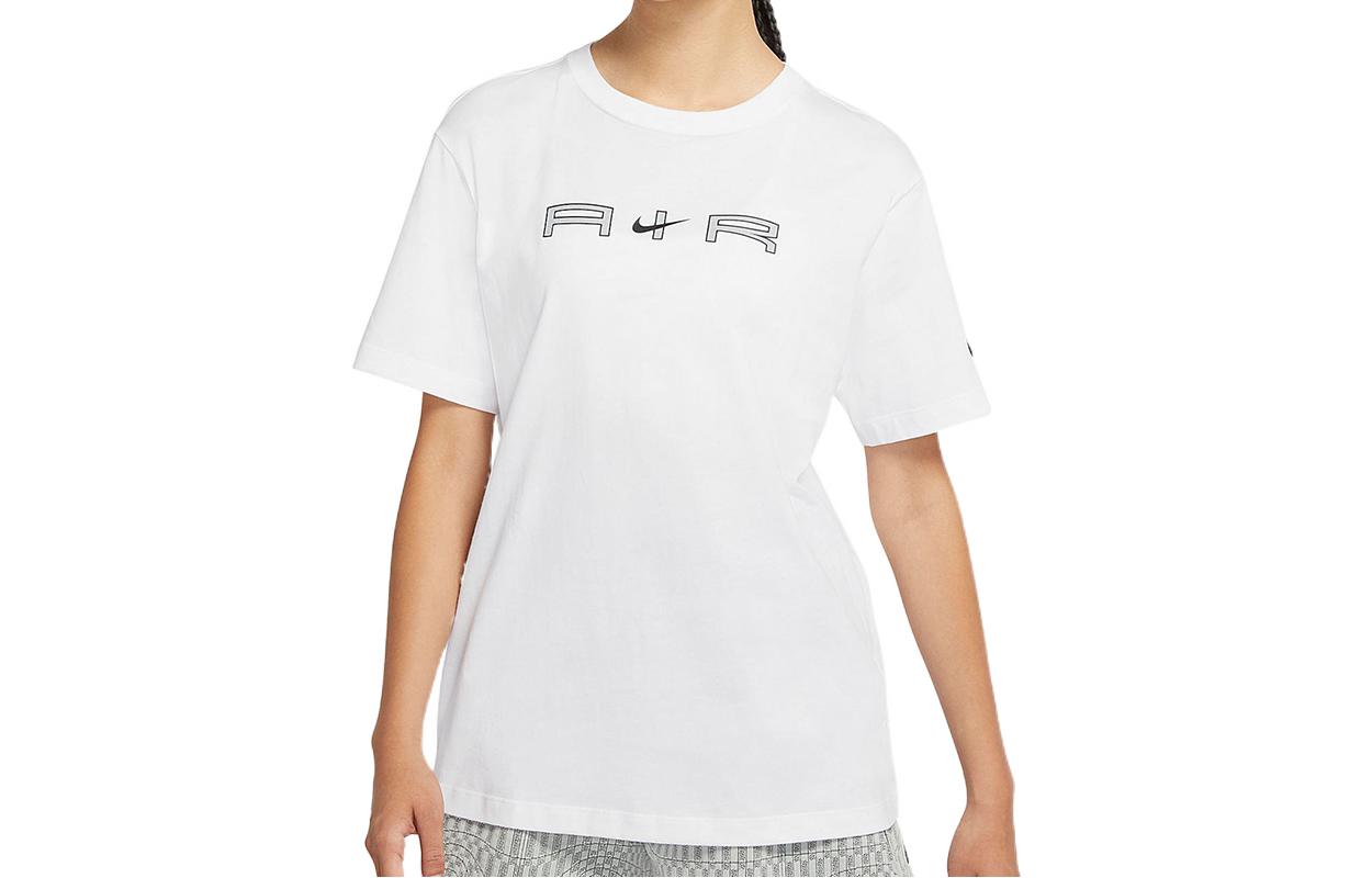 

Nike T Shirts Women s White Crew Neck Moderate Straight Fit DD5432-100 M