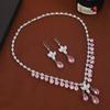 Elegante Set Collana e Orecchini a Goccia d'Acqua con Zirconia Cubica - Stile Classico Heavy Industry.