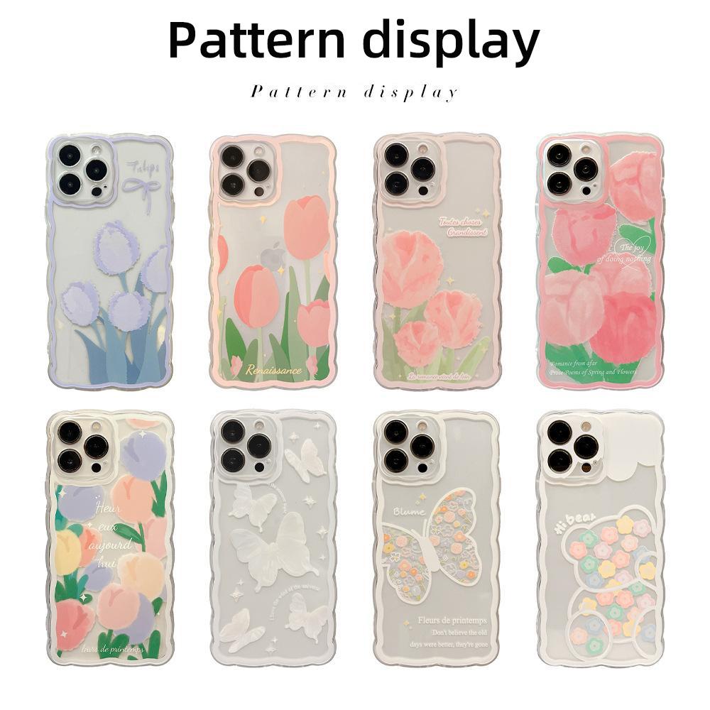 Flower Suitable for iPhone 14 Pro Max iPhone Case 12 Wave Edge 11/13/15 Original