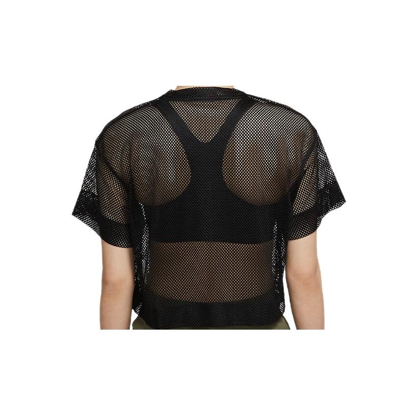Jordan Mesh Paneled Sports T-Shirt Women Tops Black CZ1892-010