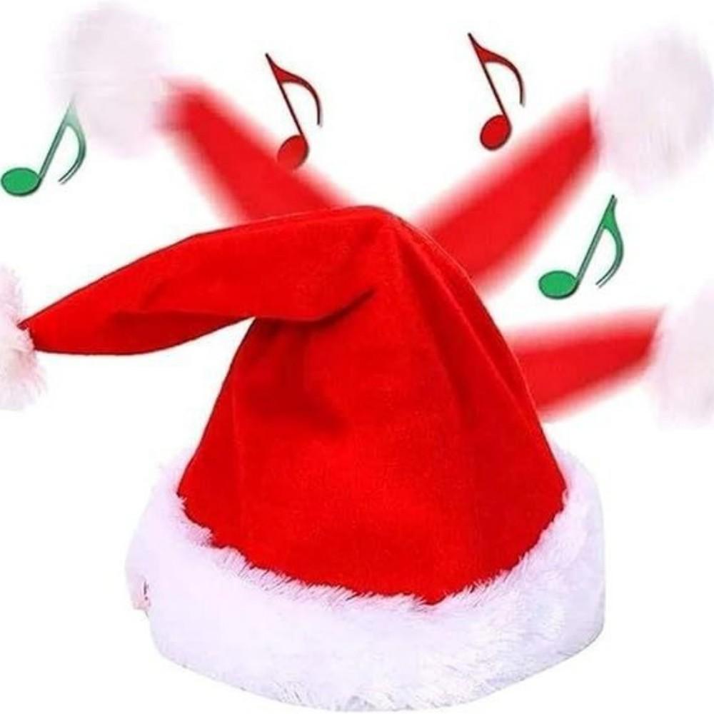 Singender und tanzender Weihnachtshut Elektrischer Weihnachtsmannhut Musikalischer Weihnachts Hut Weihnachtsfeier Zubehör Geschenke (Keine Batterie)