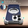 For iPhone 14 Pro Max Case PU Covered Metal Boardless Phone Back Cover with Kickstand