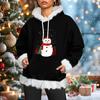 Women's Christmas Casual Fleece-Lined Hoodie With Long Sleeves And Pockets Sweatshirt Top