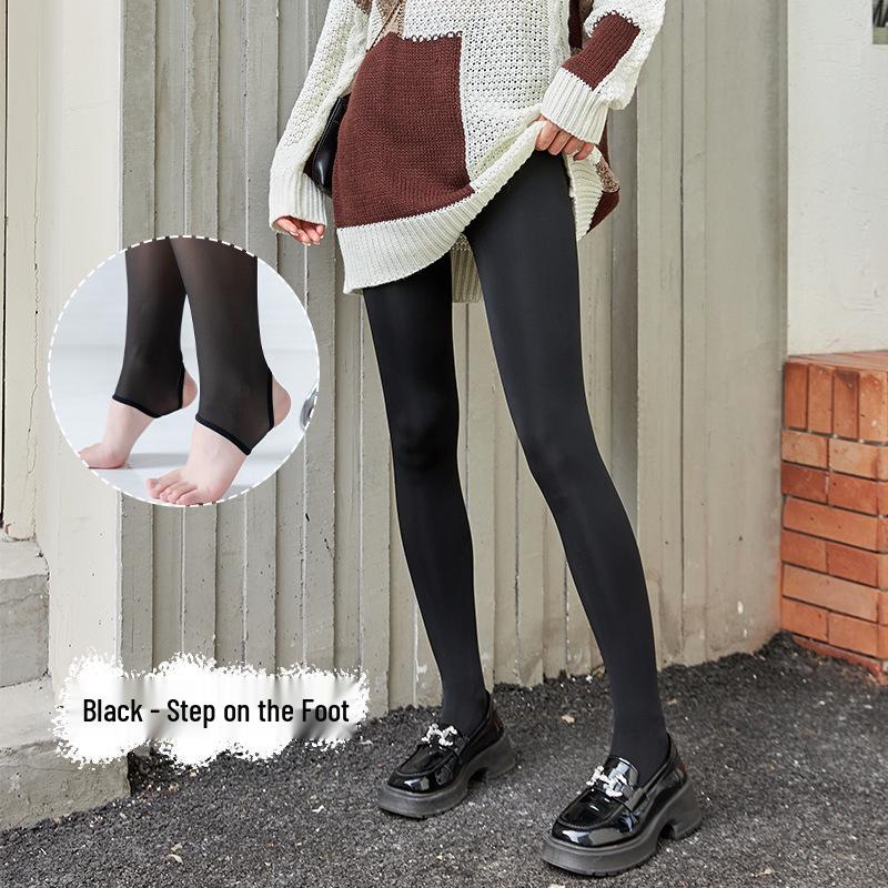 Flower Fairy High Waist Tummy Control Fleece-Lined Leggings - Autumn/Winter Women's Bare Leg Thin, Extra Thick Pantyhose