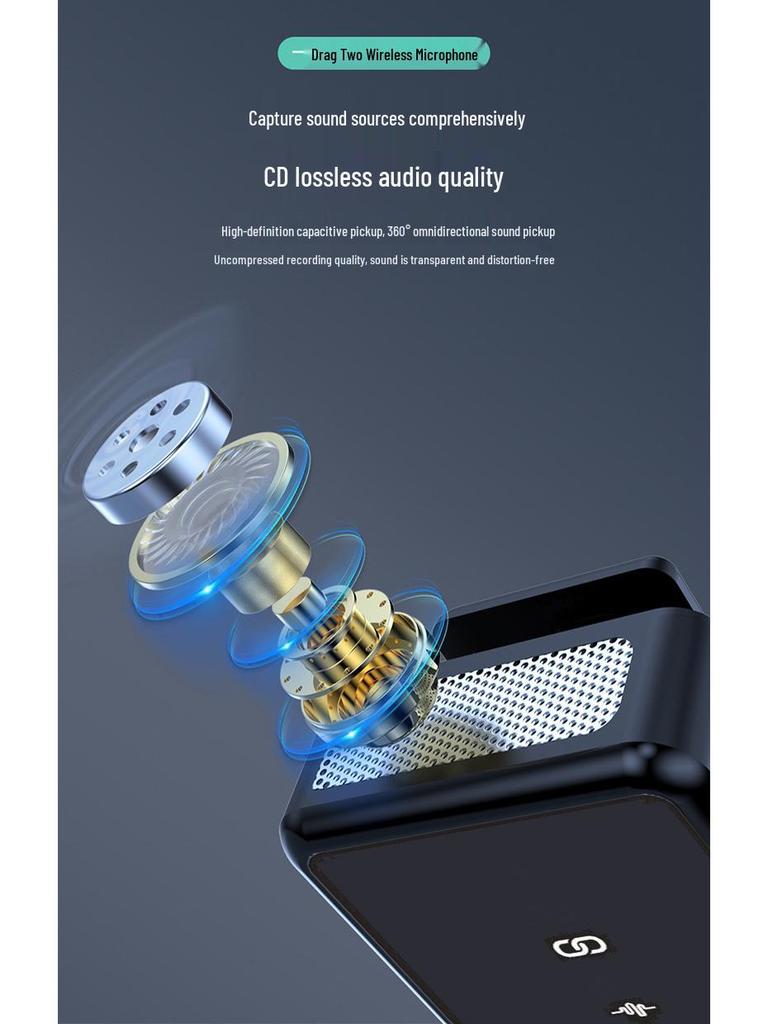 Cross-border Wireless Clip-on Microphone: Ultra-long Battery, Dual Connection, Charging Case for Mobile Recording