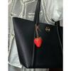 Strawberry Resin Pendant: Cute 3D Fruit Keychain & Bag Ornament.