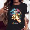 Loose Crew-neck Creative Mouth Short-sleeved T-shirt Woman Oversized T Shirt Tops Aesthetic Clothes