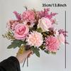 1PC Rose Bouquet Artificial Flowers Western Rose Wedding Decoration 6 Colors Peonies Fake Flowers Artificial Flowers