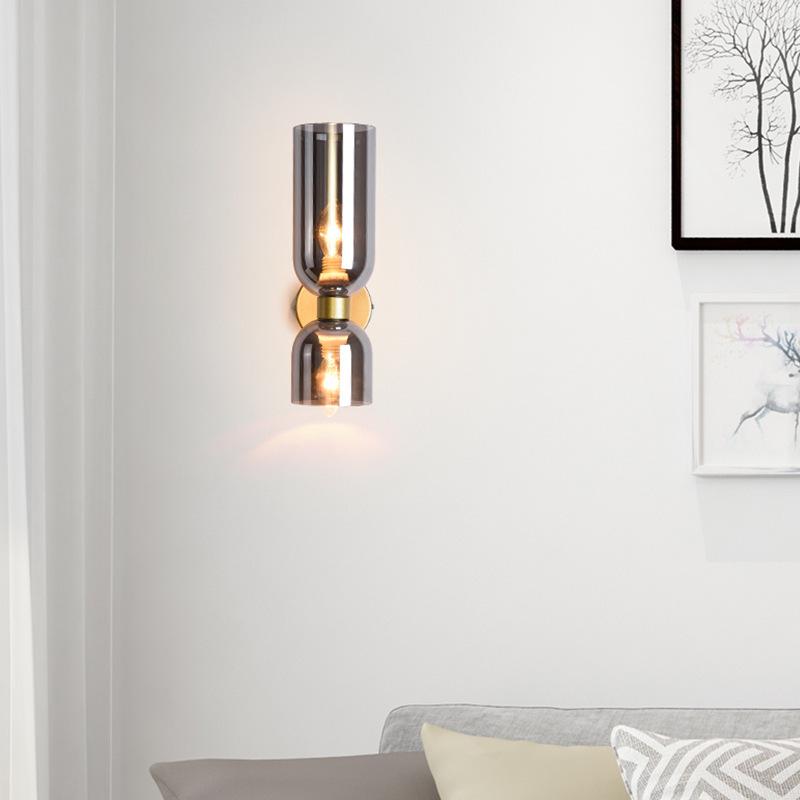 Lan Chen Nordic Double-Head Glass Wall Lamp for Living Room or Hallway