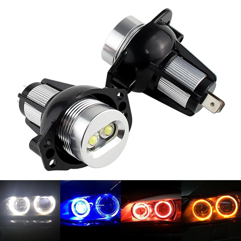 2pcs CANbus 10w LED Angel Eyes Marker Lights Bulbs Error Free White/Red/Blue for BMW E90 E91 3 Series 325i 328i 335i 2006-2008