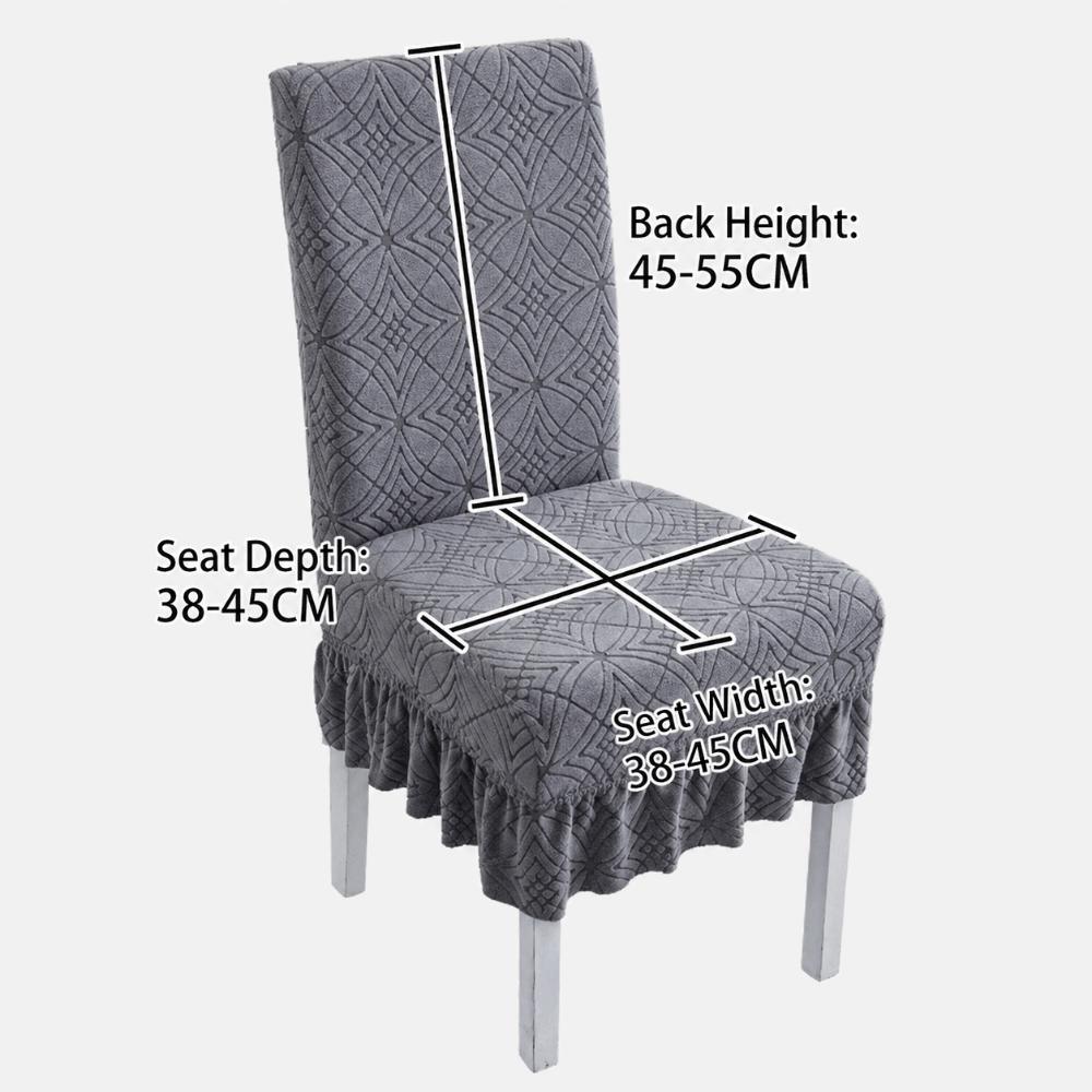 1PC Jacquard Plush Stool Slipcover Anti-Slip Skirt Chair Cover Seat Slipcover Living Home Decor