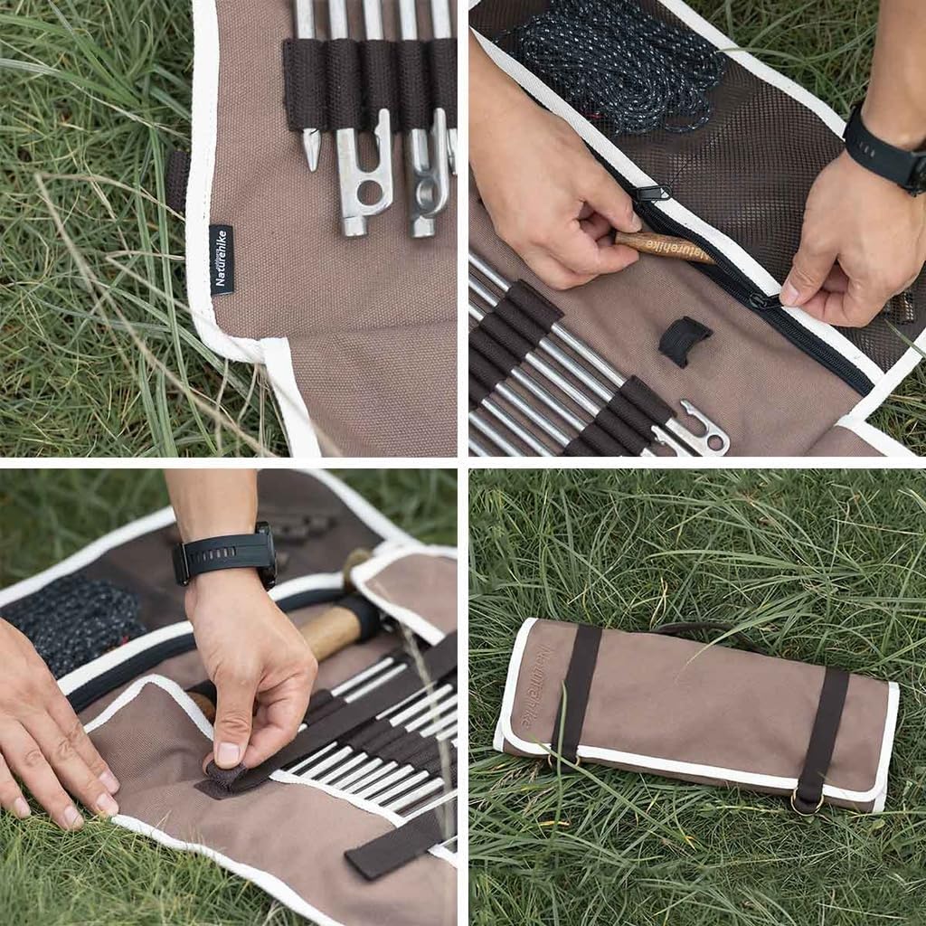 Naturehike Camping Peg Hammer Storage Bag, Water-Resistant, and Dirt-Resistant, Convenient for Carrying Pegs and Pegs (Large)