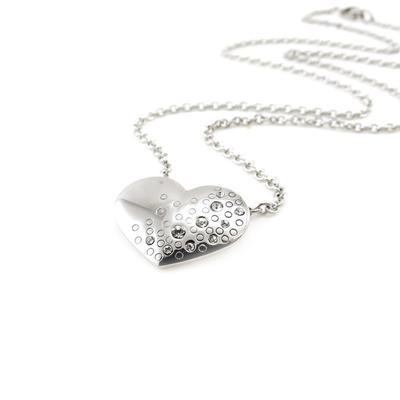 [J0078] - Weiße Halskette „Love“ aus Stahl