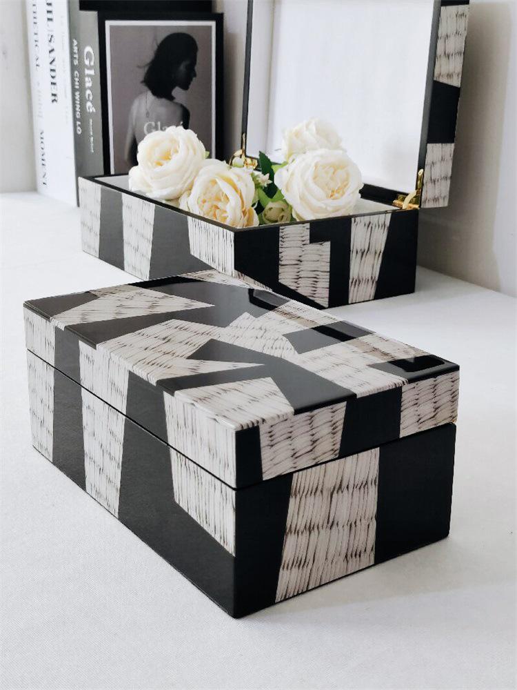Nordic Minimalist Wooden Jewelry Box & Tissue Tray Decor for Bedroom/Living Room