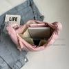 Women Casual Corduroy Shoulder Bag Japan Style Versatile Crossbody Bag Large Capacity Classes Solid Color Hobo Commuter Bag