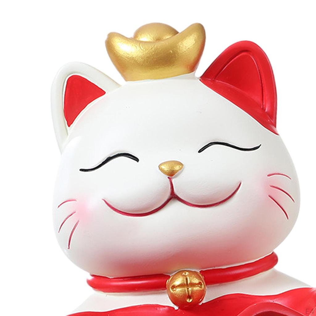 Cat Statue Desktop Organizer Animal Sculpture Jewelry Trinket Tray Key for Entryway Table