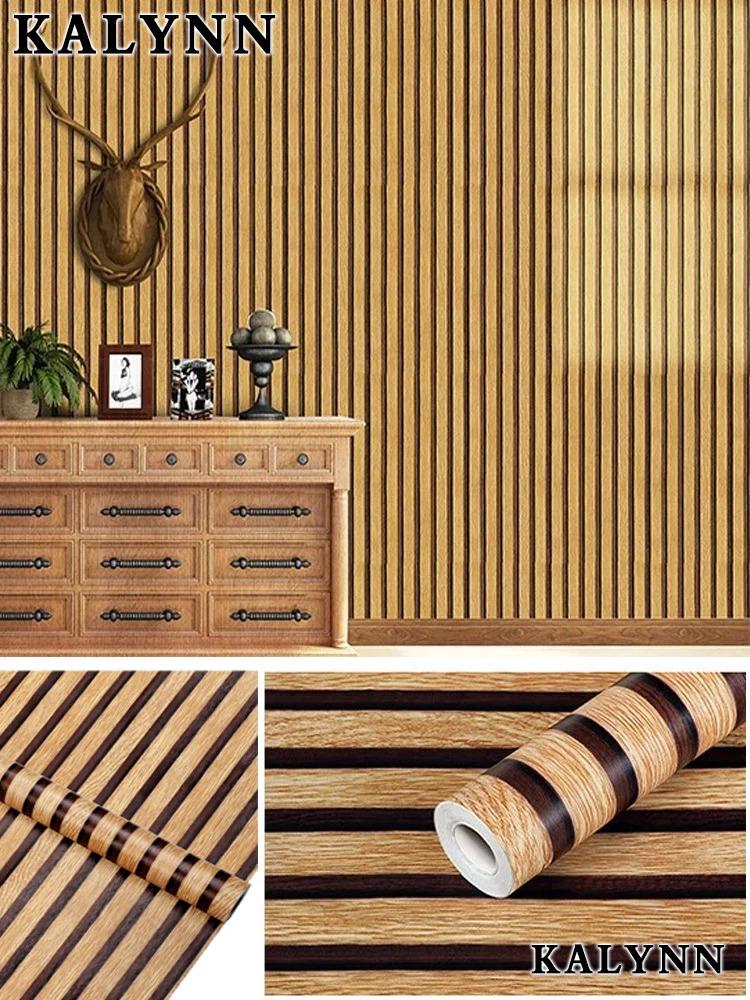 Peel and Stick Wallpaper Wood Plank Faux Wood Contact Paper Removable Self-Adhesive Vintage Wall Covering Prepasted Decorative S
