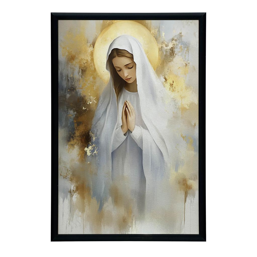 Poster Prayer of Mary In Golden Glow Poster Prayer of Mary In Golden Glow, 30X40 Cm, Unframed, Matte Paper 230 Gsm