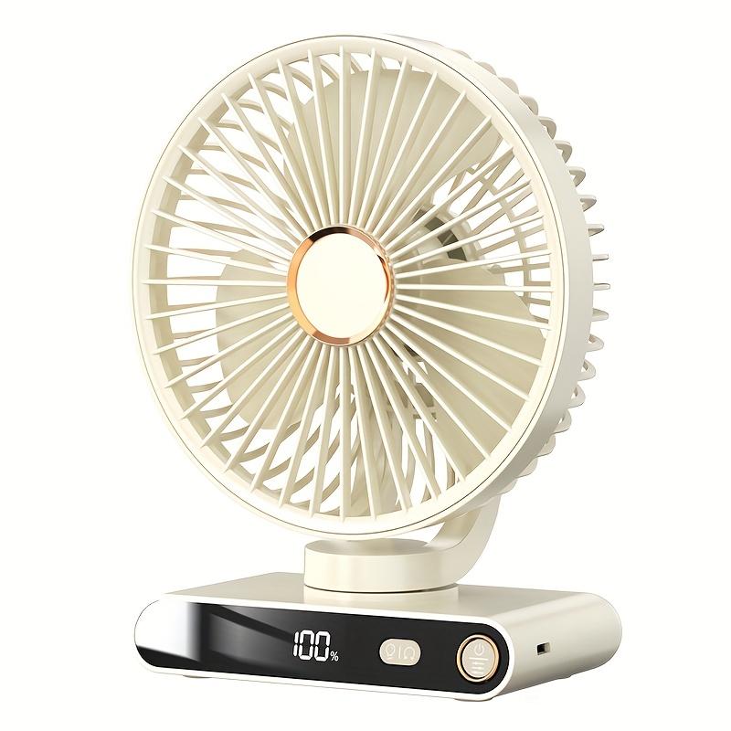Desktop Portable Handheld Fan,2000Mah Rechargeable Fan Features Five Speed Settings, Night Light Option, And a Digital Display