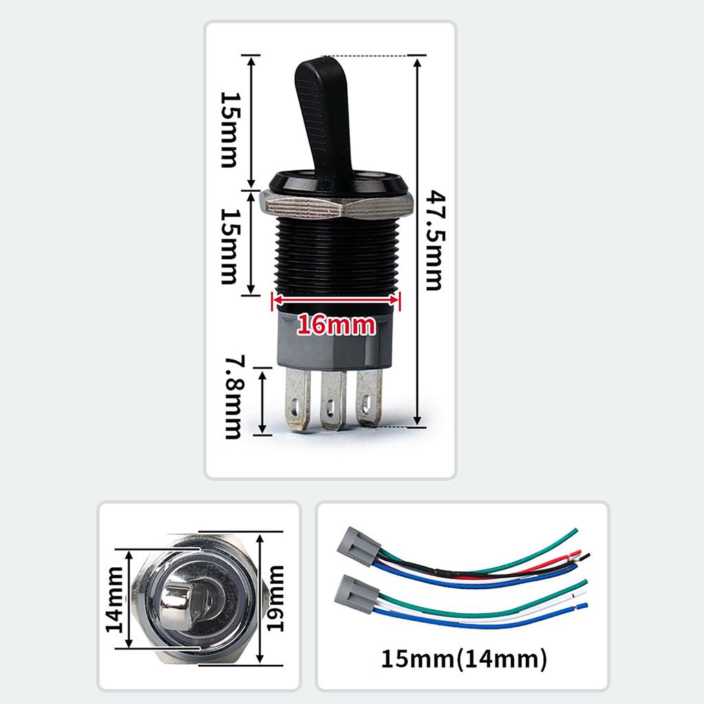 Sturdy Oxidized Metal Toggle Switches With Three Positions and Builts In LED Light Display for Easy Controlled