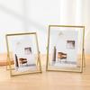 1pc 4/6inch Metal Photo Frame Gold Black Rectangle Acrylic Photo Simple Transparent for Christmas Gift Tabletop Decoration Photo
