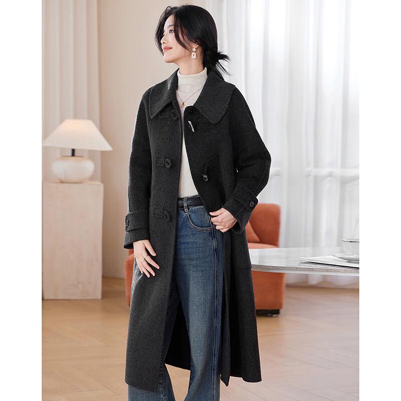 Sishui Nianhua Women's Elegant Mid-Length Wool Coat