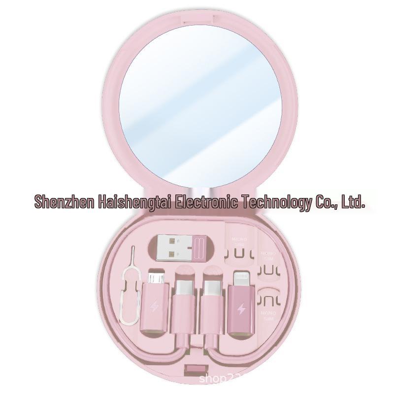 5-in-1 Portable Multi-Functional Data Cable Storage Box with 60W Fast Charging for Lightning, Android, and USB Devices