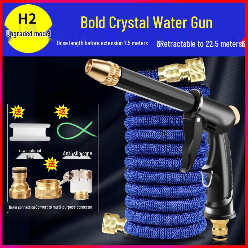 High-Pressure Telescopic Car Wash Water Gun with Soft Hose Nozzle