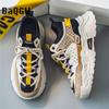 Autumn Winter Fashion Men's Casual Sneakers Running Shoes Retro Lace-up Mixed Colors Outdoor Sport Comfortable Platform Shoes