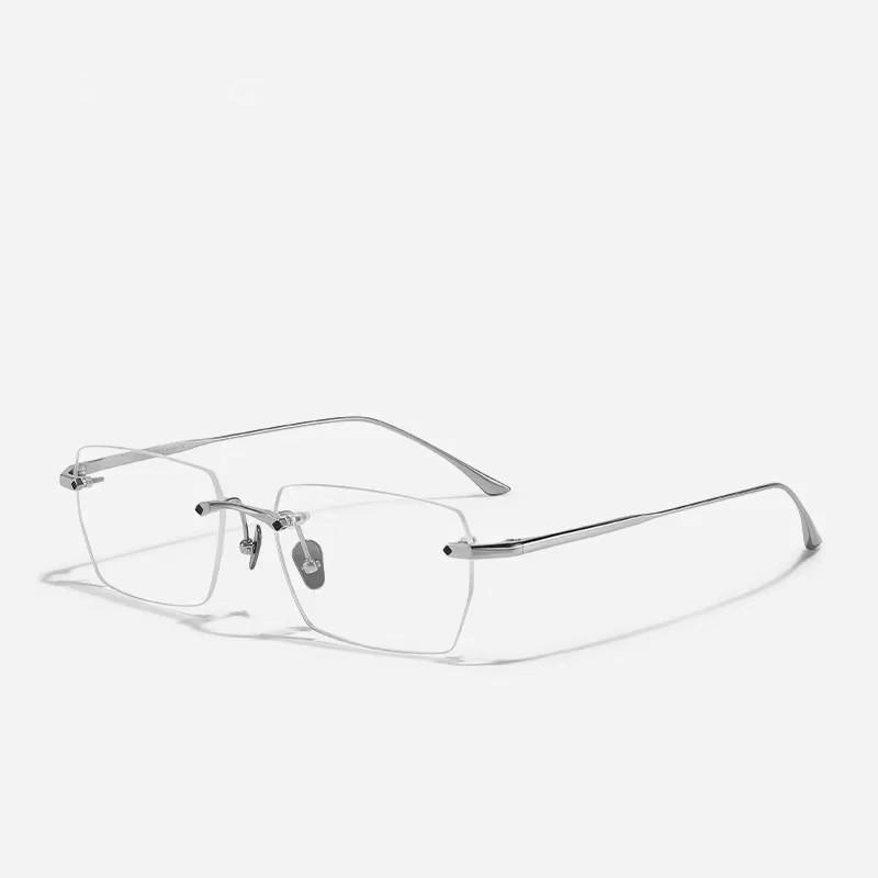 

Безободковые очки мужские фотохромные с защитой от синего света, безободковая металлическая оправа Anti Blue Light серебряный