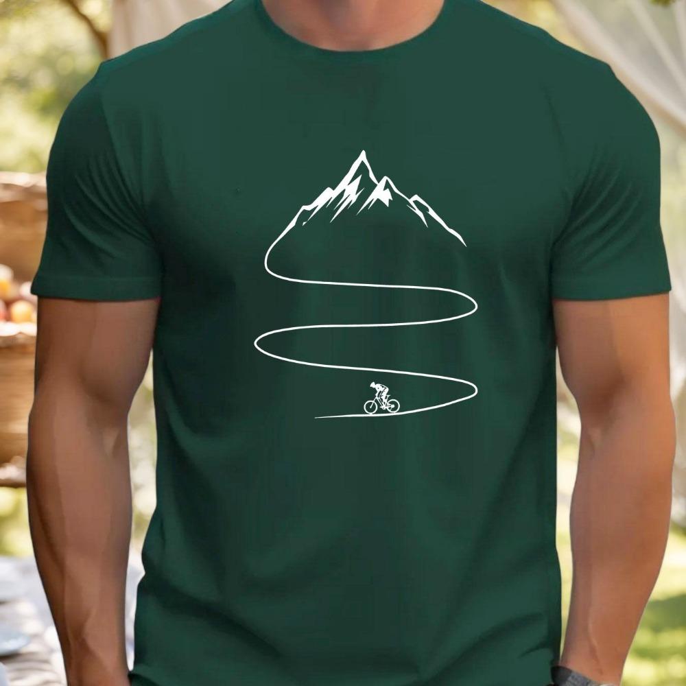 Fashionable Bicycle Hiking Pattern Printed Casual Top