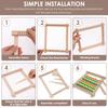 Wooden Weaving Frame Kit Funny DIY Hand Knitting Weaving Machine with Yarn Tooth Comb Shuttle Bar and Instruction for Kids
