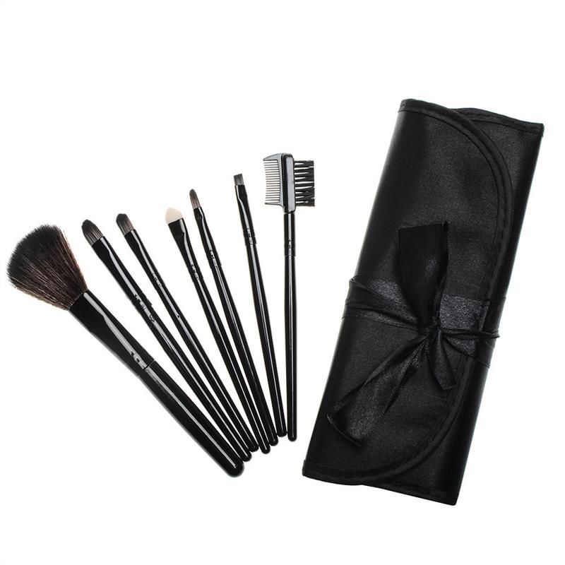 

Manufacturer 7 Ribbon Makeup Brushes Suit 7 Shoelace Cloth Bags Multifunctional Portable Makeup Tools In Stock Black