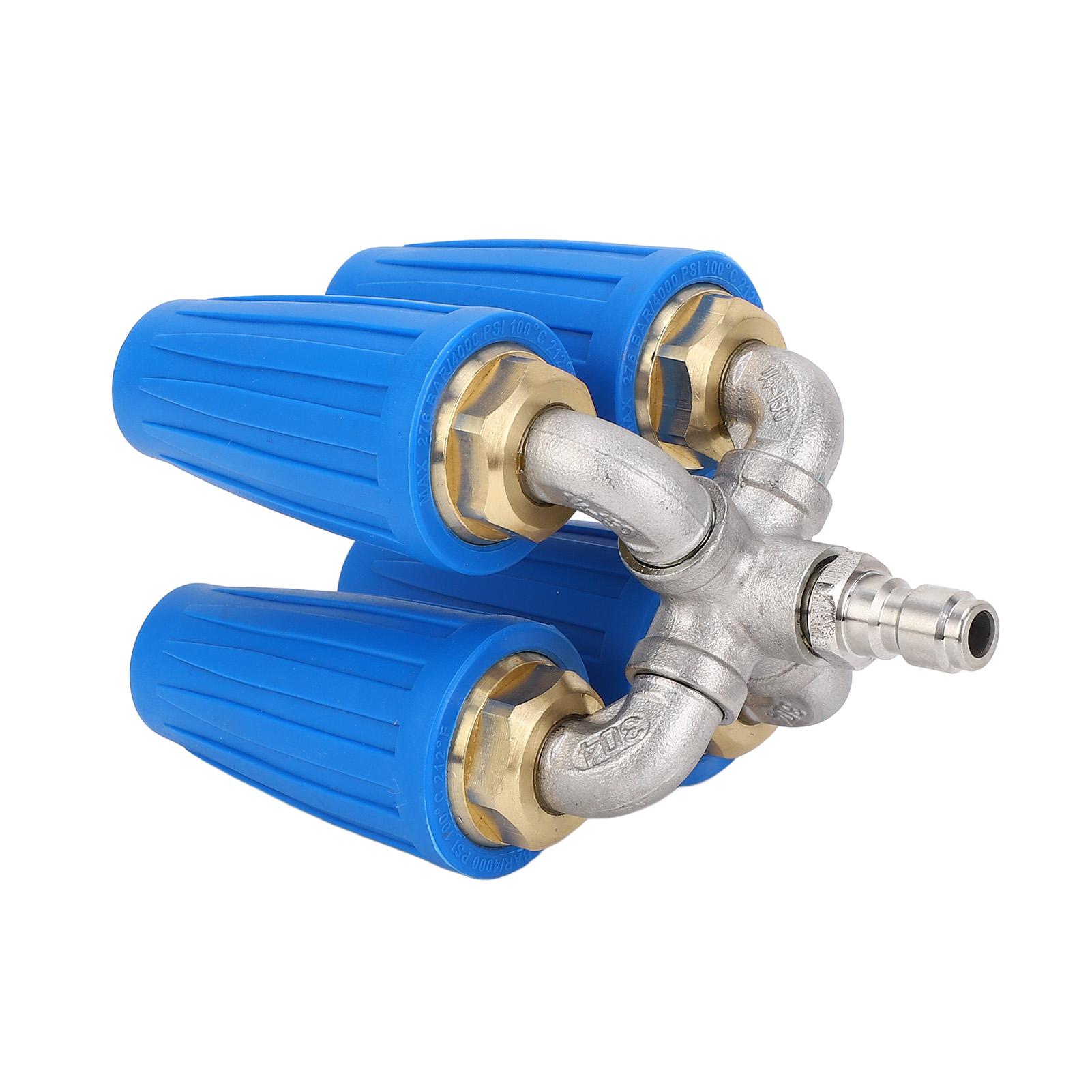 Pressure washer turbus nozzle, 4 in 1 turbus nozzle with 360 rotating spray construction, 4000 Psi, blue, suitable for various clning tasks, sy instal