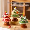 Festive Ceramic Christmas Tree Fruit Fork Set for Kids and Home Décor