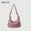 Cloud Bag Plaid Pleated One-Shoulder Cotton-Padded Bag Large-Capacity Casual Korean Version Diagon