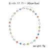 Exquisite Rainbow Zircon Heart Choker Necklace For Women Korean Crystal Gold Color Metal Chain Collar Party Beach Jewelry Gifts