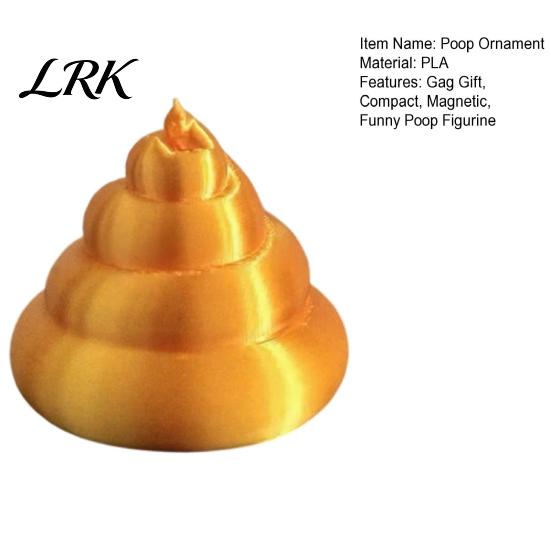 Funny Office Decoration Magnetic Golden Poop Ornament, 3D Printed Table Decoration, Ornament Prank Figurine, Gag Gift for Friends Novelty Item