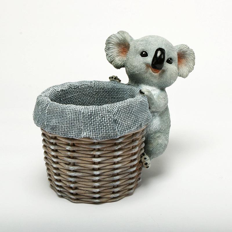 Koala Eyeglass & Pen Holder: Creative Resin Animal Figurine Gift