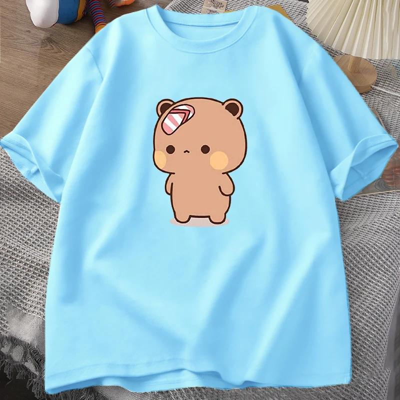 Unisex Tshirt Cute Cartoon Bubu Is Throwing Flipflops At Dudu Tshirt Funny Cotton Short Sleeve Grpahic T Shirts Unisexs Clothes Tops
