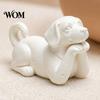 Versatile White Dog Figurine 3D Printed Figurine, Cute Puppy Figures, Small Animal Plain Statue Figurines, Realistic Detailed for Lovers Burr-free