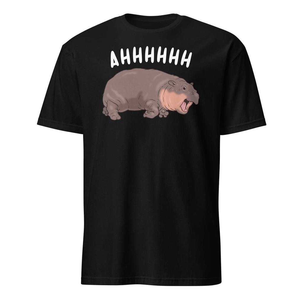 Funny Moo Deng Hippo Shirt Baby Pygmy Hippo Bouncy Pork T-Shirt Size S-3XL Gift