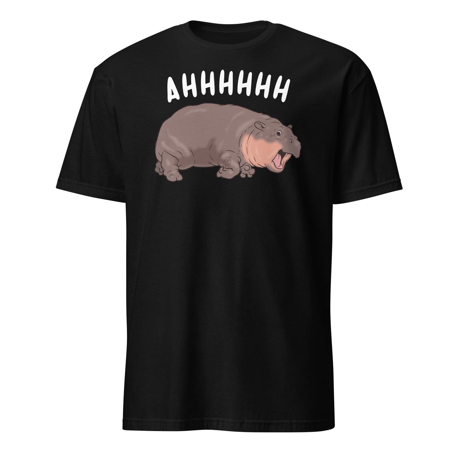 Funny Moo Deng Hippo Shirt Baby Pygmy Hippo Bouncy Pork T-Shirt Size S-3XL Gift 4XL