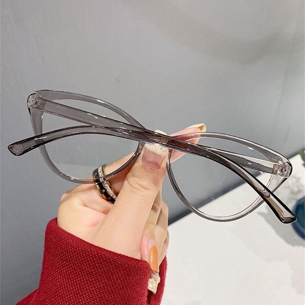 Trending Women Anti Blue Rays Glasses Retro Cat Eye Leopard Print Transparent Frame Vision Care Computer Goggles Eyeglasses